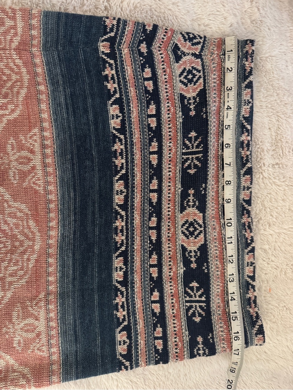 Lauren Ralph Lauren Navy and Rose Patterned Knit Midi Skirt - Picture 7 of 11